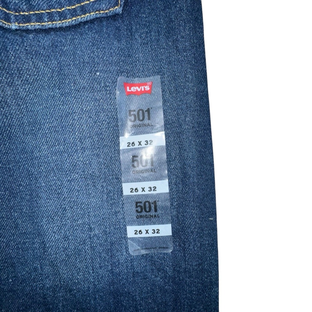 Levis 501 Original Straight Leg Dark Wash Men 26x32 NWOT - Picture 8 of 9